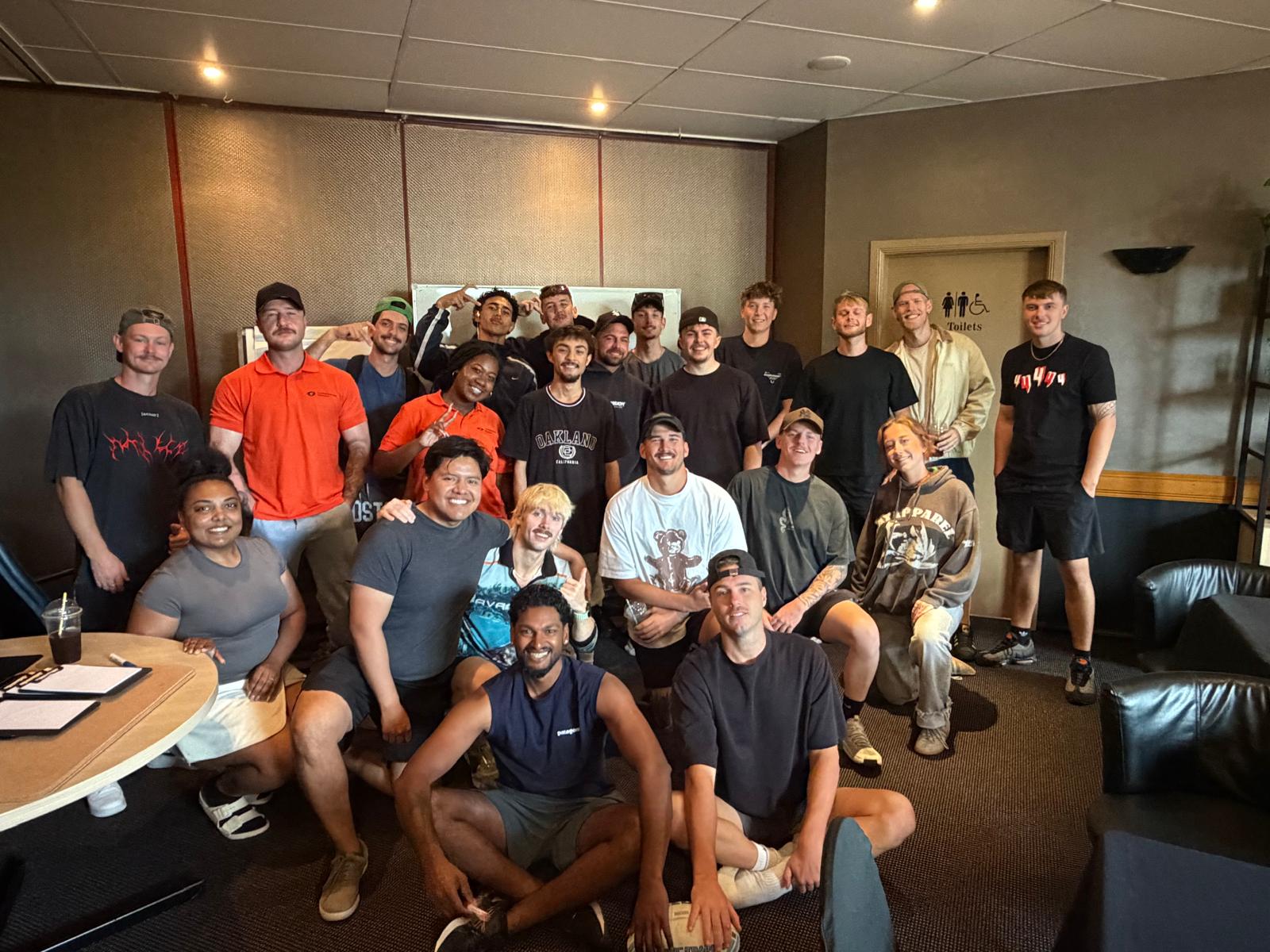 The full Atlas team together after a training day