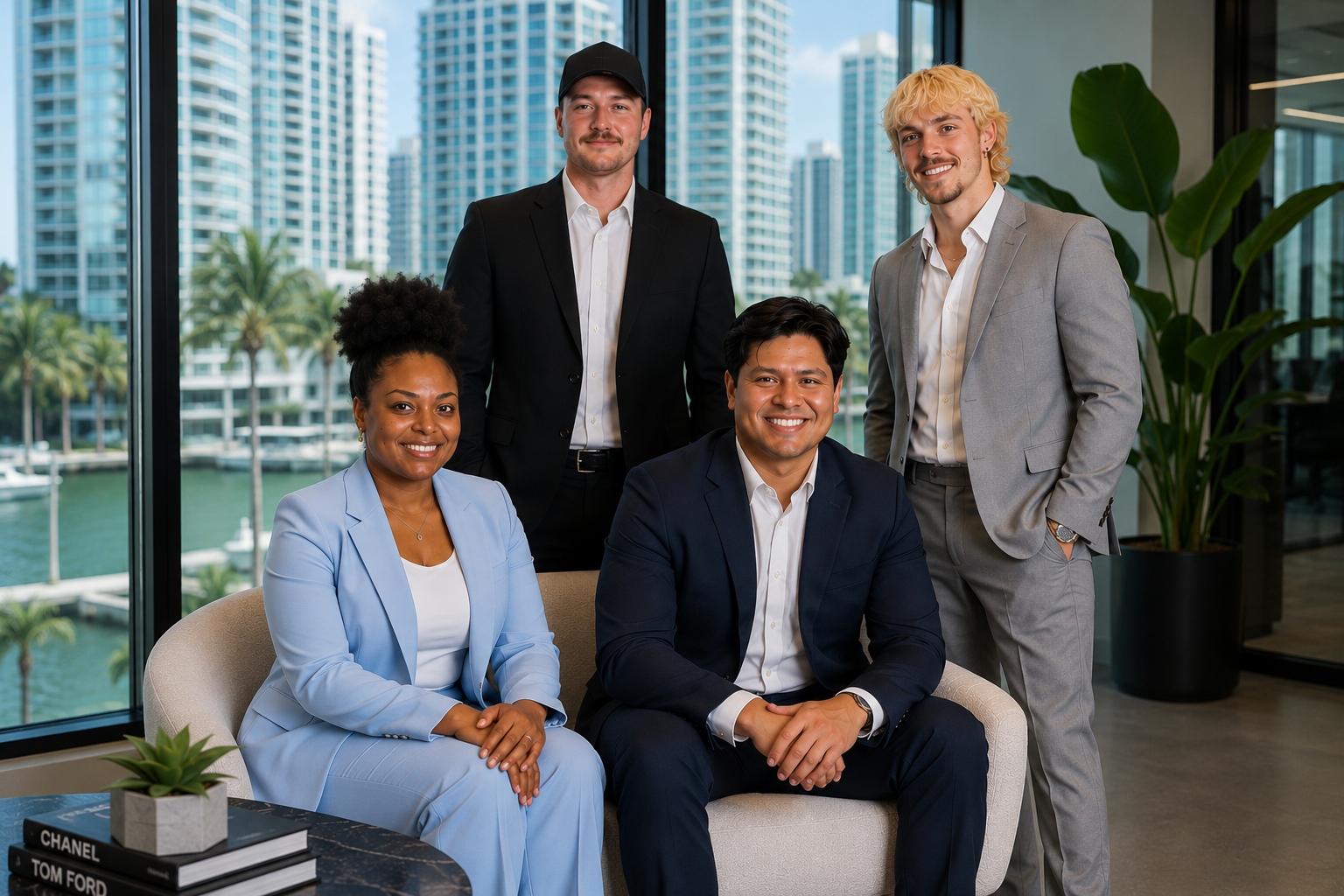 Atlas team members in the Miami office lounge